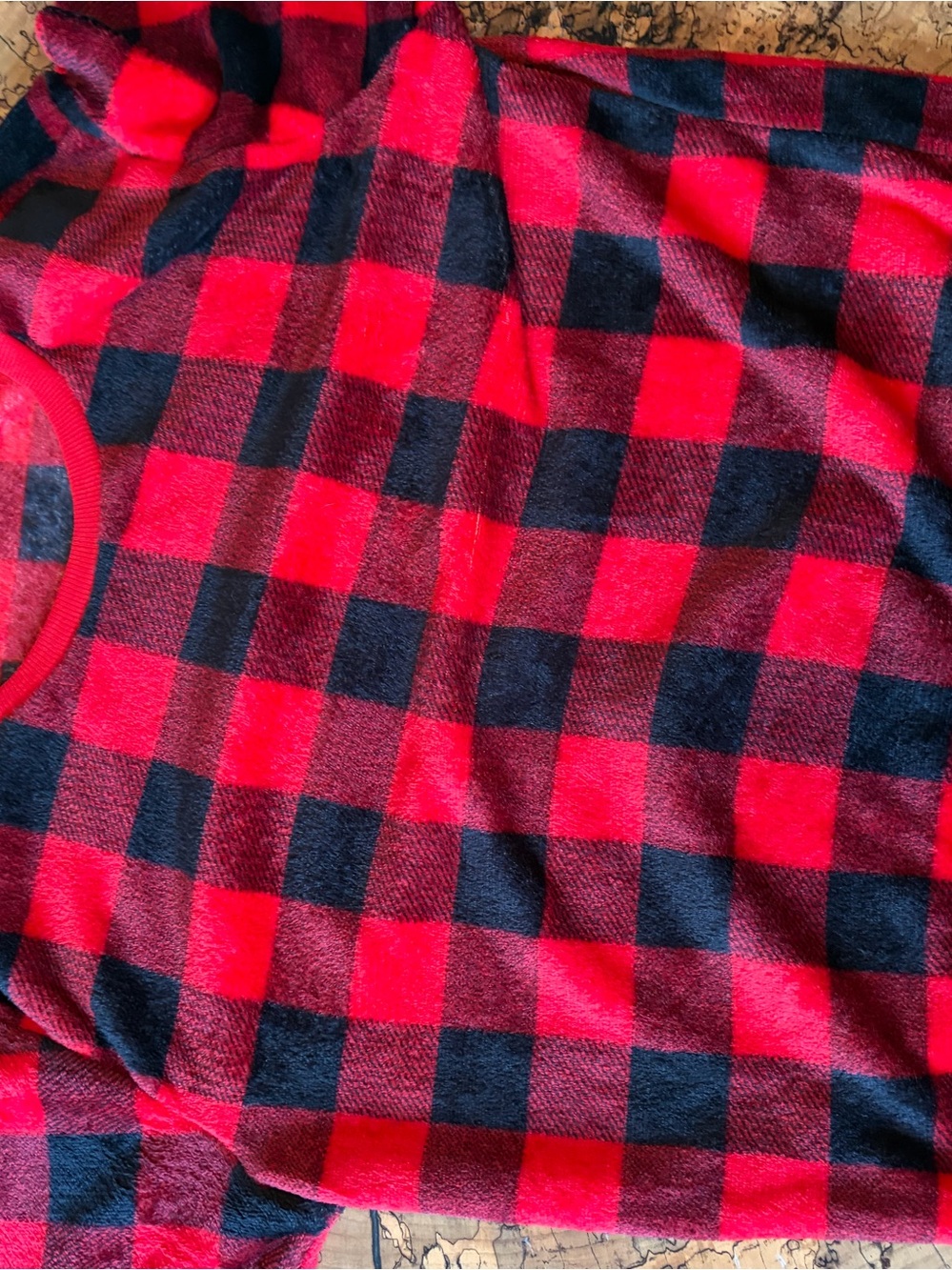 Plaid Red and Black Women’s Pajama Top - Unbranded